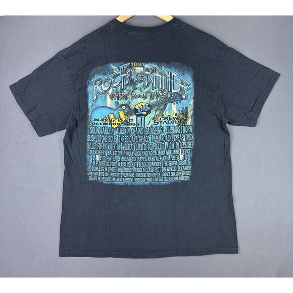 Vintage Y2K Rock On The Range Where Rock Lives Concert Promo Rare Black T Large - Picture 2 of 10